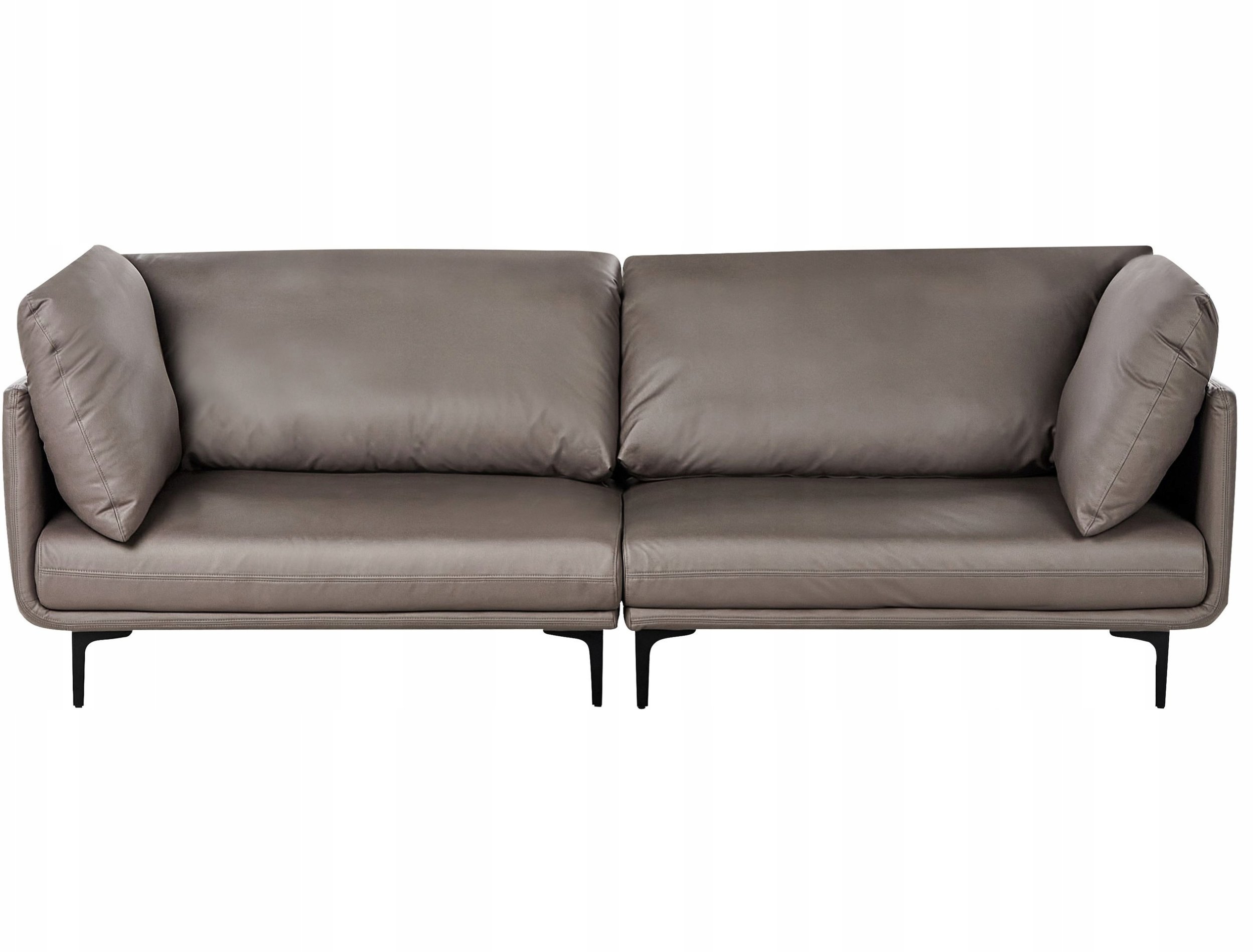 Sofa 3-osobowa ekoskóra brązowa REVSNES