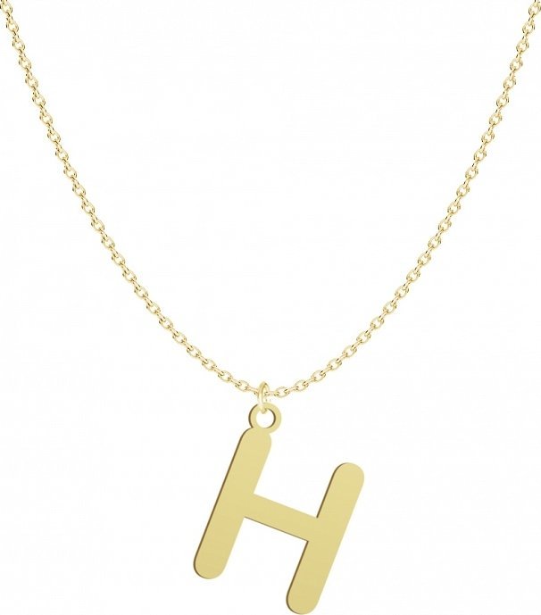Radziszewska Jewellery Pozłacany naszyjnik litera H - DEDYKACJA GRATIS