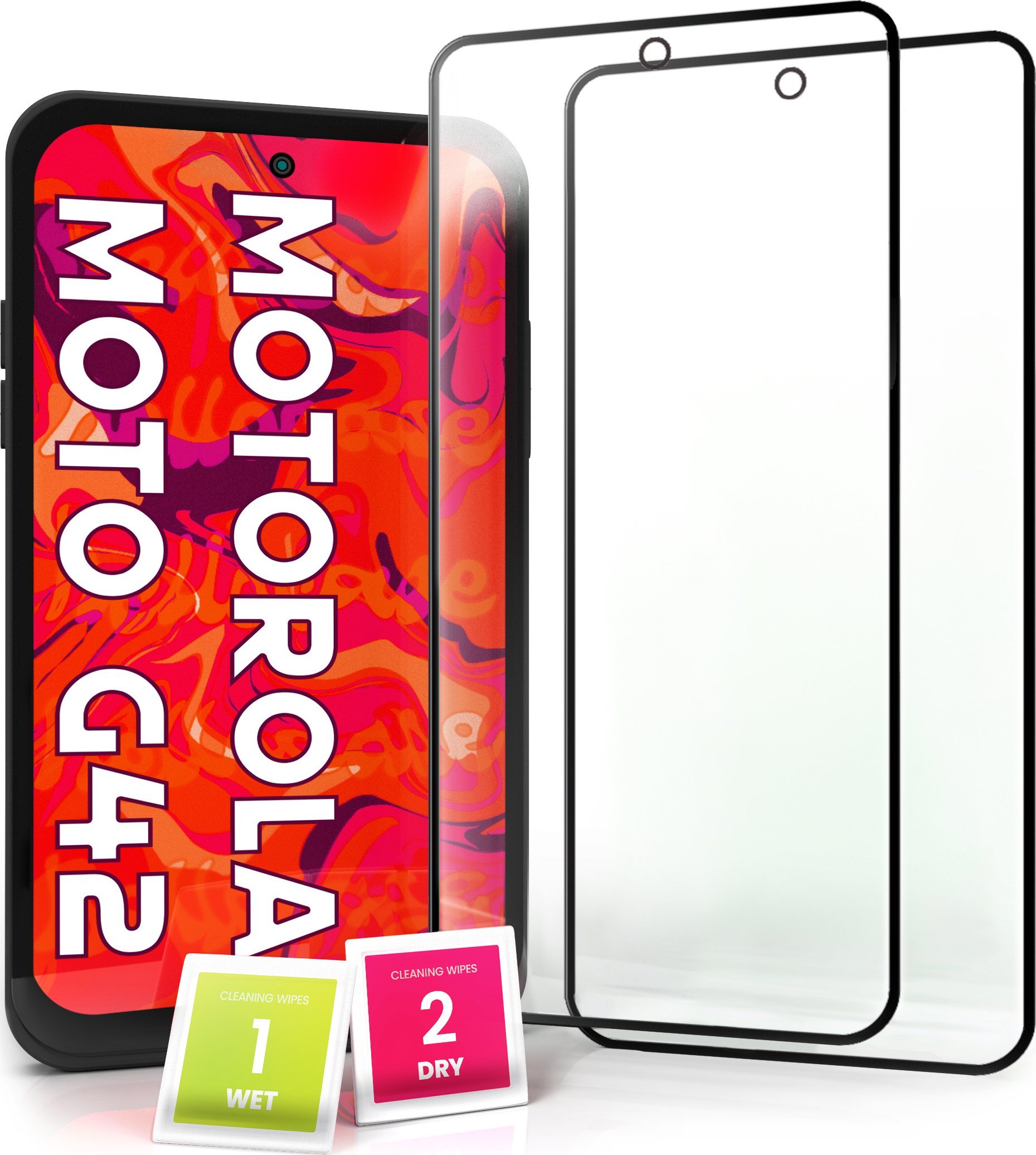Hello Case 2-pak Szkło Hartowane do Motorola Moto G42 Ochronne Pełne Na cały ekran 5D