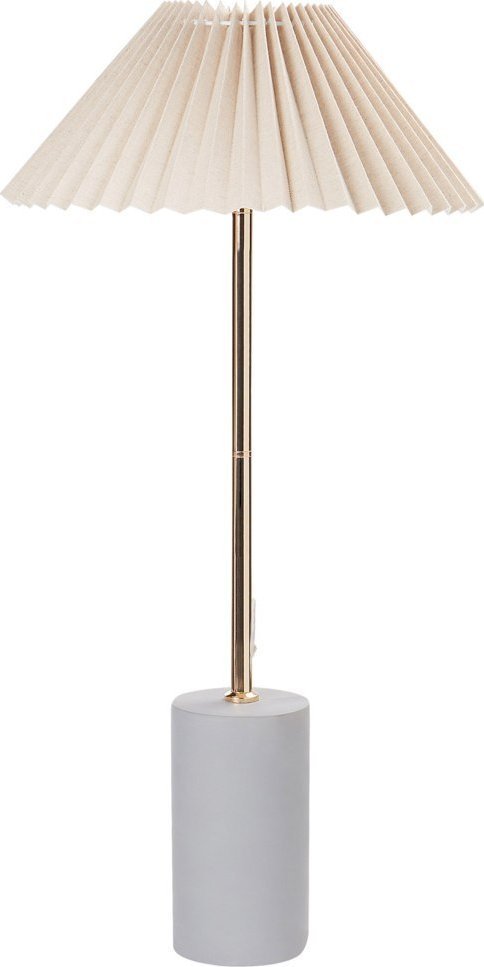 Lampa stołowa Beliani Lampa stołowa lniana beżowa BALUARTE