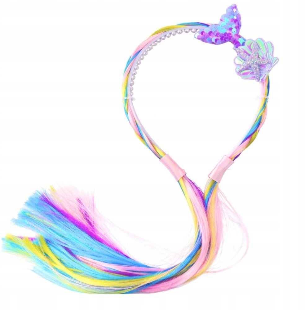 Opaska Z Włosami Do Plecenia Warkoczy Kolorowe Syreni Ogon