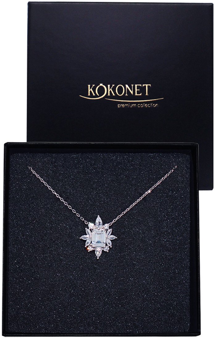 Łańcuszek z zawieszką ślubny elegancki VINTAGE ozdobny naszyjnik elegancki