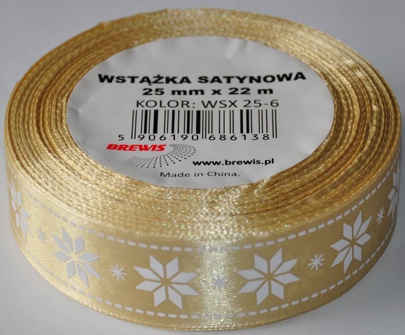 BREWIS Wstążka satynowa BREWIS Boże Narodzenie 25mm x 22m kolor 6 Brewis