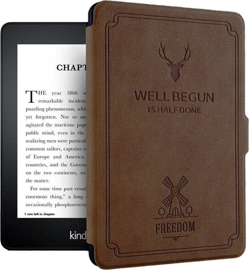 Pokrowiec Strado Etui futerał Smart Motto do Kindle Paperwhite 1/2/3 (Brązowe) uniwersalny