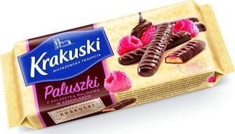 Krakuski Paluszki z galaretką malinową w czekoladzie 144g