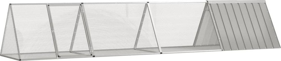 vidaXL Klatka dla królików, szara, 403,5 x 80,5 x 71 cm, stal
