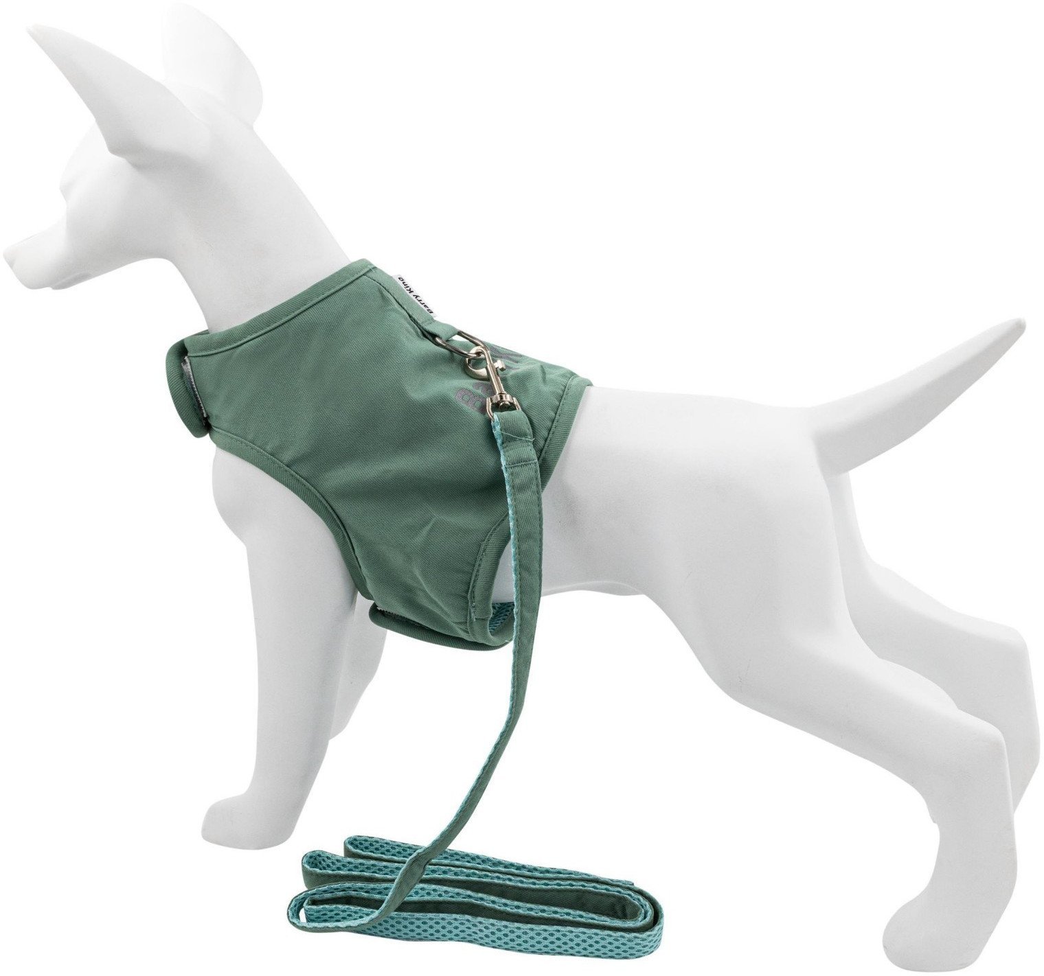 Zestaw, szelki+smycz, dla psa, zielony, p��tno nylonowe, rozmiar L