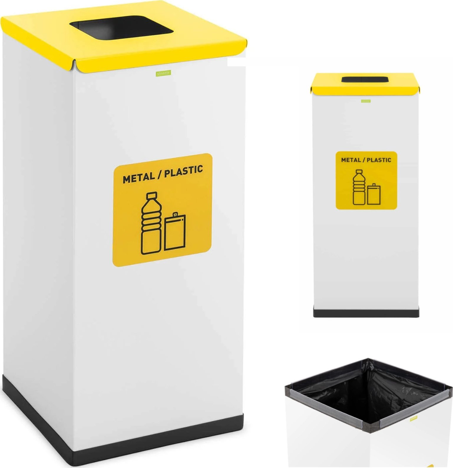 Ulsonix Kosz pojemnik do segregacji sortowania śmieci odpadów 60 l - metal plastik Kosz pojemnik do segregacji sortowania śmieci odpadów 60 l - metal