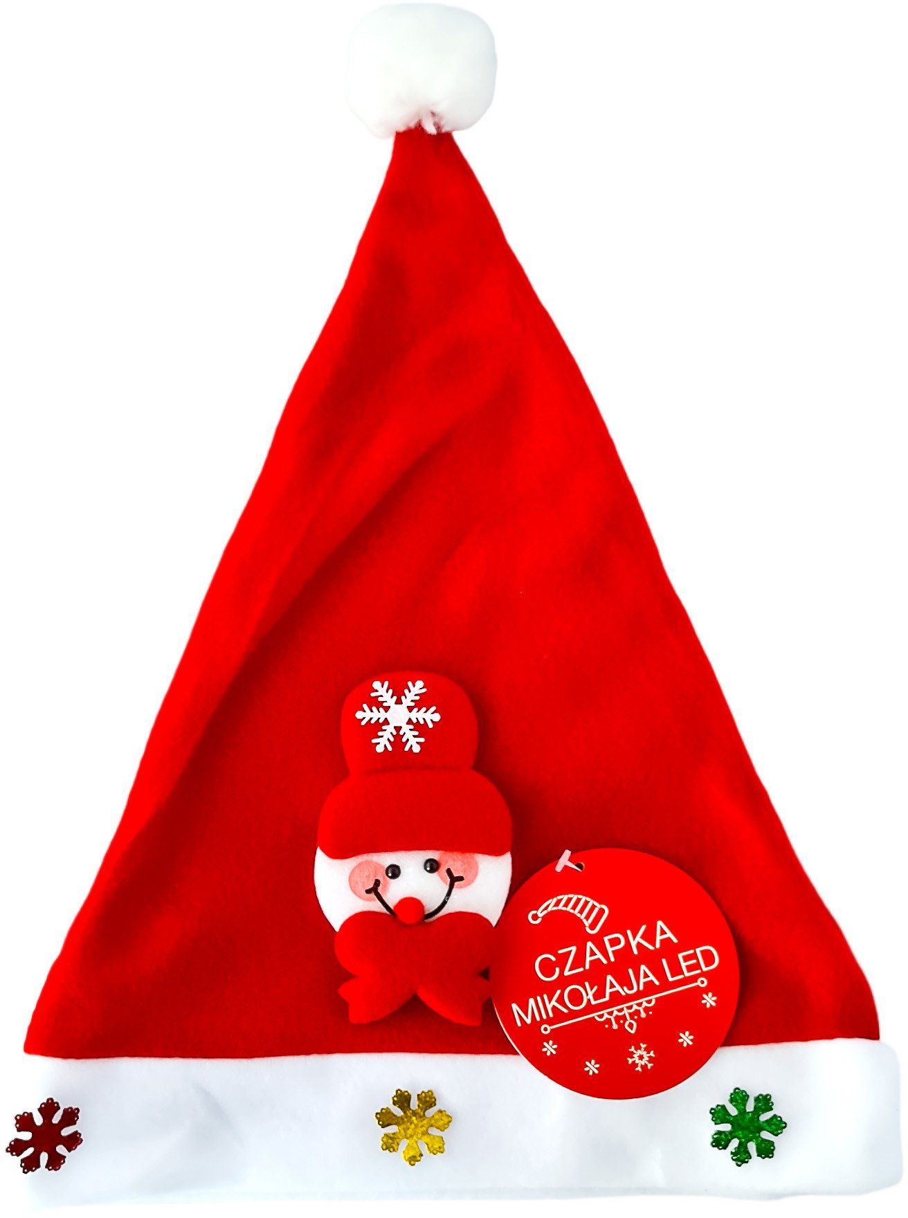 Czapka Mikołaja LED Bałwan