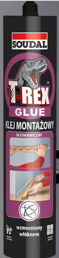 Soudal KLEJ MONTAŻOWY BŁYSKAWICZNY 380G T-REX [jm.SZT] - KLEJ 380 BŁY