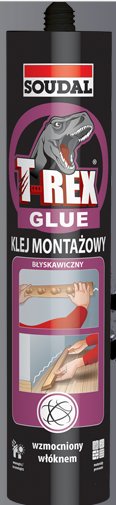Soudal KLEJ MONTAŻOWY BŁYSKAWICZNY 380G T-REX [jm.SZT] - KLEJ 380 BŁY