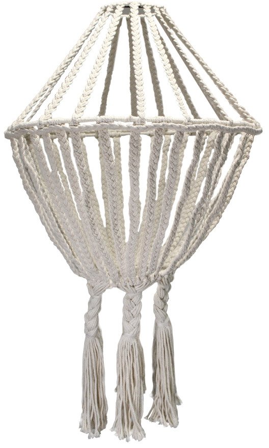 Żyrandol z Makramy - Białe Warkocze