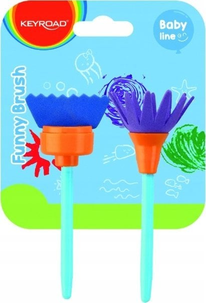 Keyroad Pędzle kreatywny do malowania KEYROAD, funny brush, 2 szt., zawieszka