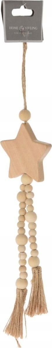 Dekoracja świąteczna Home Styling Collection ZAWIESZKA DEKORACYJNA BOHO ECO NATURA DREWNIANA GWIAZDA