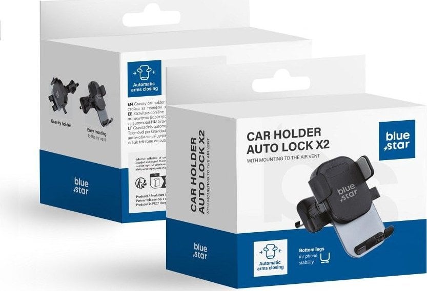 Blue Star BLUE STAR uchwyt samochodowy AUTO LOCK X2 do kratki wlotu czarny