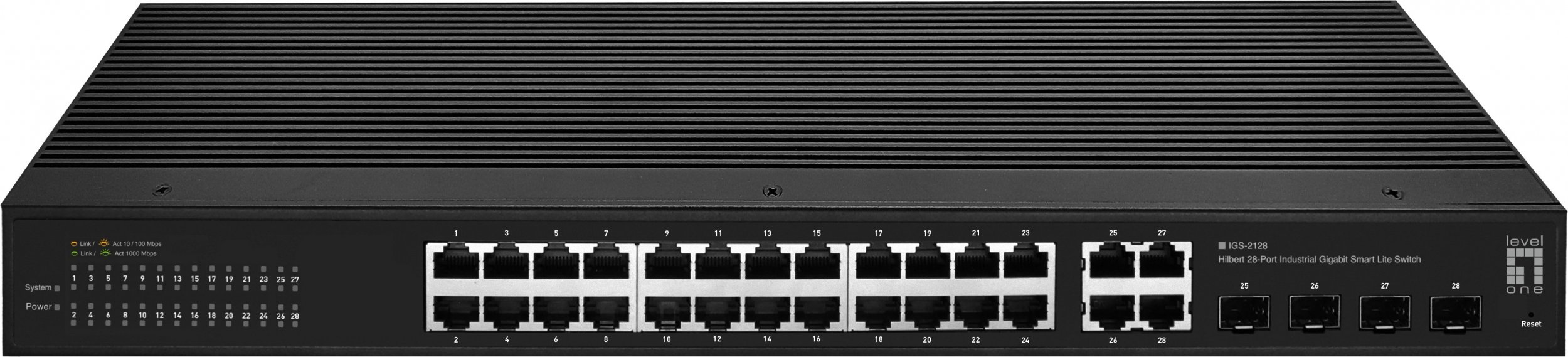Switch LevelOne LevelOne IGS-2128 łącza sieciowe Zarządzany L2 Gigabit Ethernet (10/100/1000) Czarny