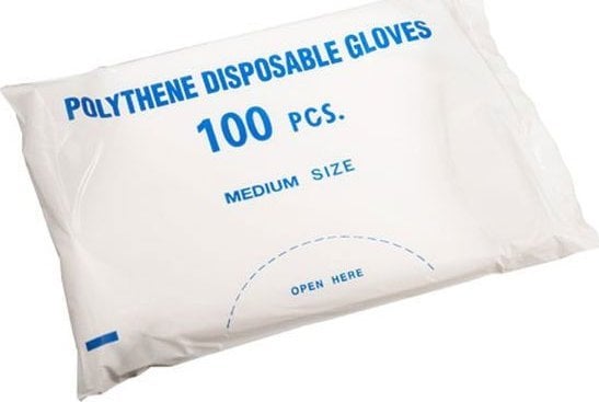 Handske Engangs str M LDPE,100 stk/pk