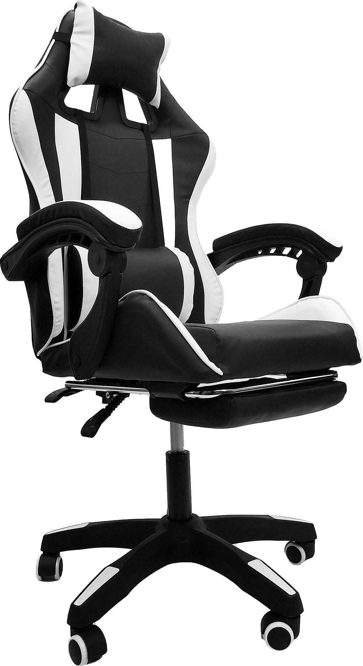 Fotel kontrast Fotel gamingowy obrotowy regulacja krzesło dla gracza KG104 biały + czarny