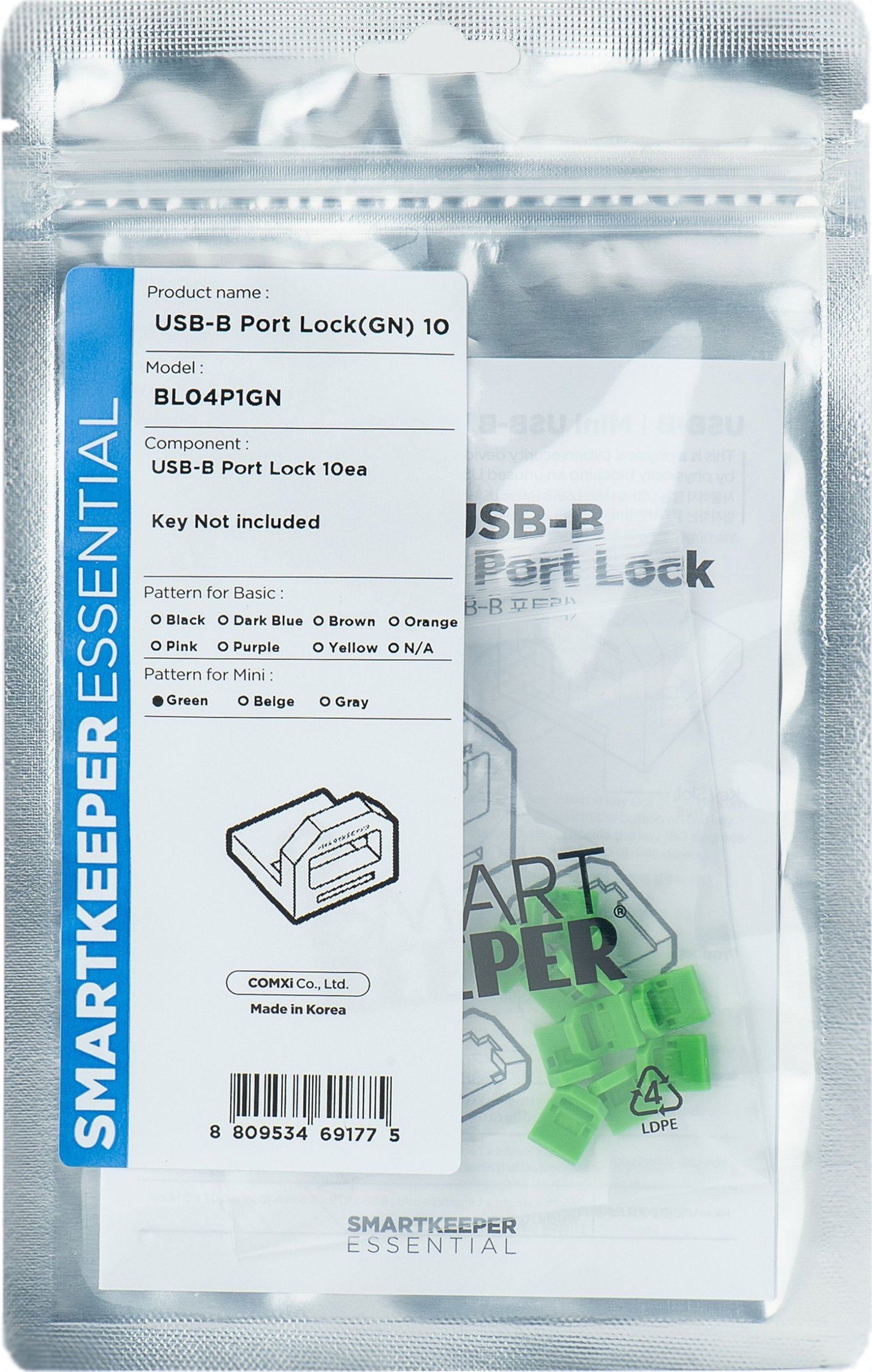 Smartkeeper SmartKeeper Mini "USB-B Port" Blocker grün 10 Stk.