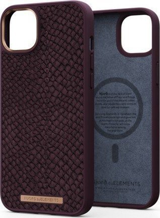 Njord by Elements Etui ze skóry łososia do iPhone 14 Plus rdzawy