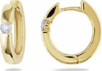 Srebro i Kamienie Pozłacane kolczyki kółka z cyrkonią