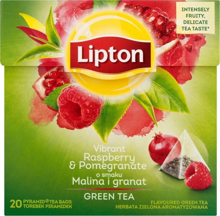 Lipton Green Tea herbata zielona Malina i Granat 20 torebek 28g