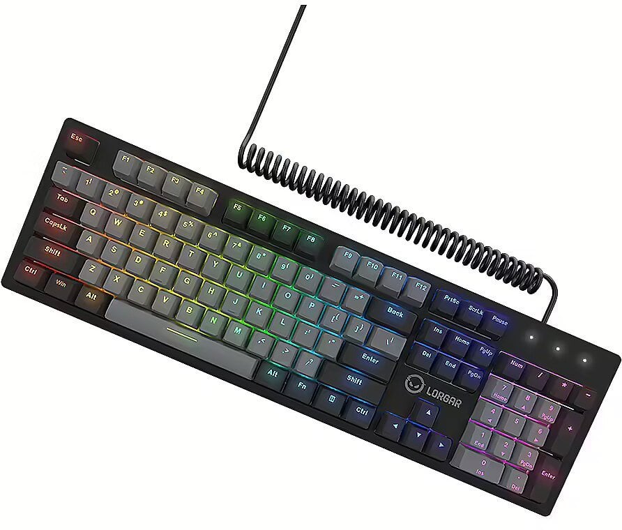LORGAR Azar 514 Wired mechanical gaming keyboard RGB backlight 1680000 colour variations 18 modes keys number: 104 50M clicks linear