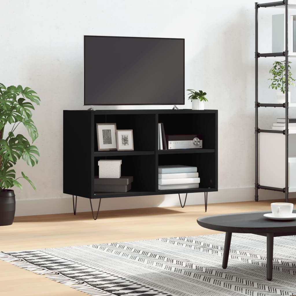 vidaXL Szafka pod TV, czarna, 69,5x30x50 cm