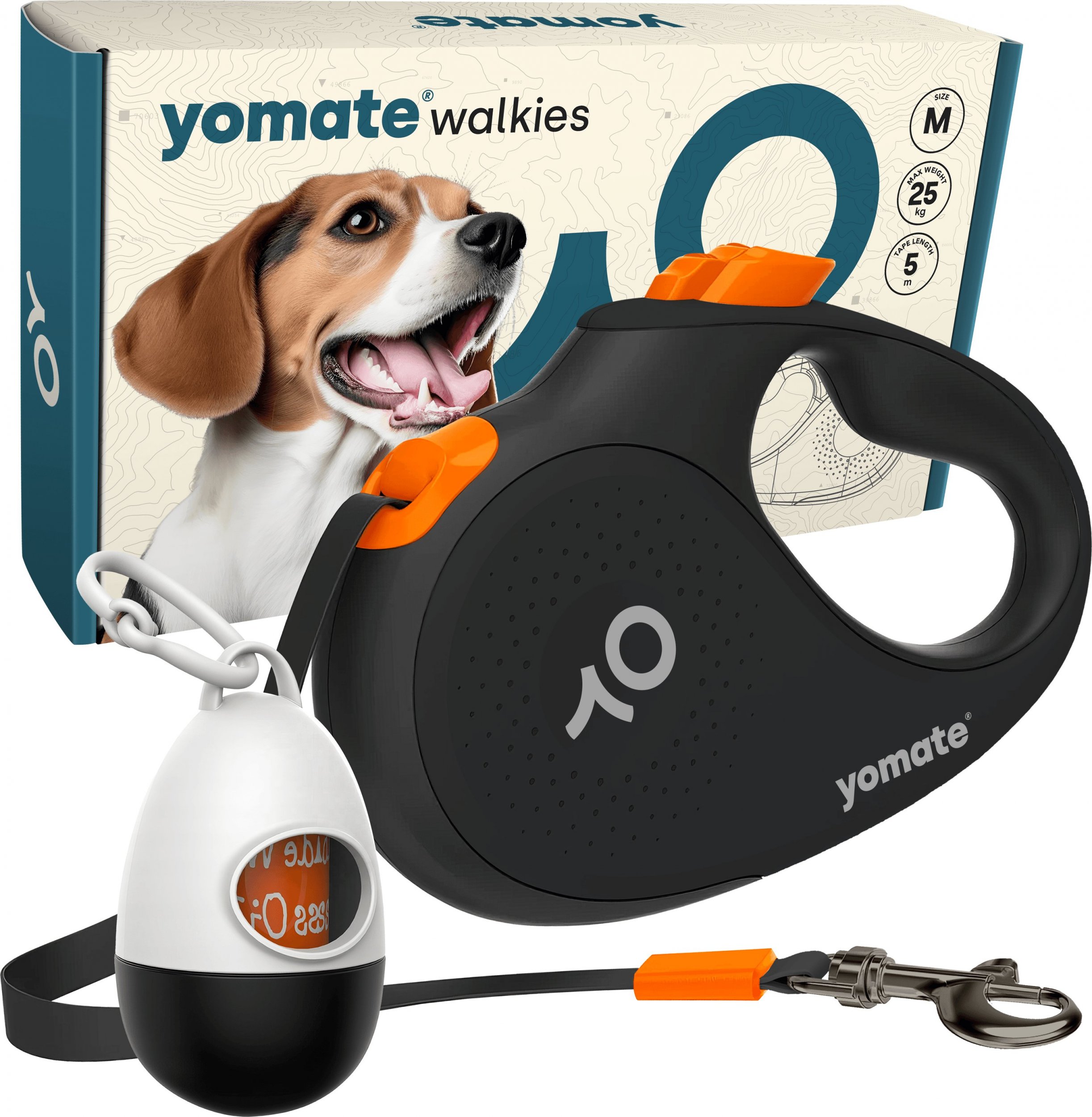 Yomate YOMATE! SMYCZ AUTOMATYCZNA DLA ŚREDNIEGO PSA DO 25KG ZWIJANA + POJEMNIK
