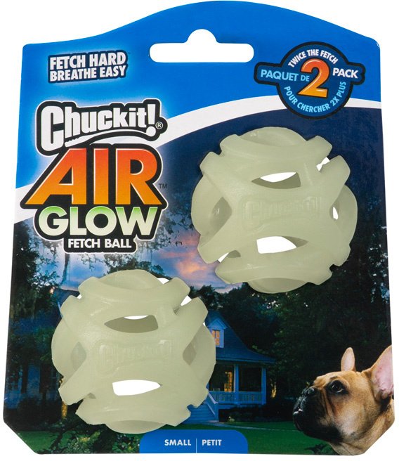 Pet Supplies Chuckit! Max Glow Air Fetch Piłka glowing in the dark zabawka dla psa small 5 cm 2 szt.