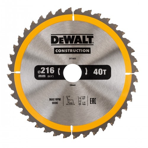 Dewalt Piła tarczowa 216x30mmx40z (DT1953-QZ)