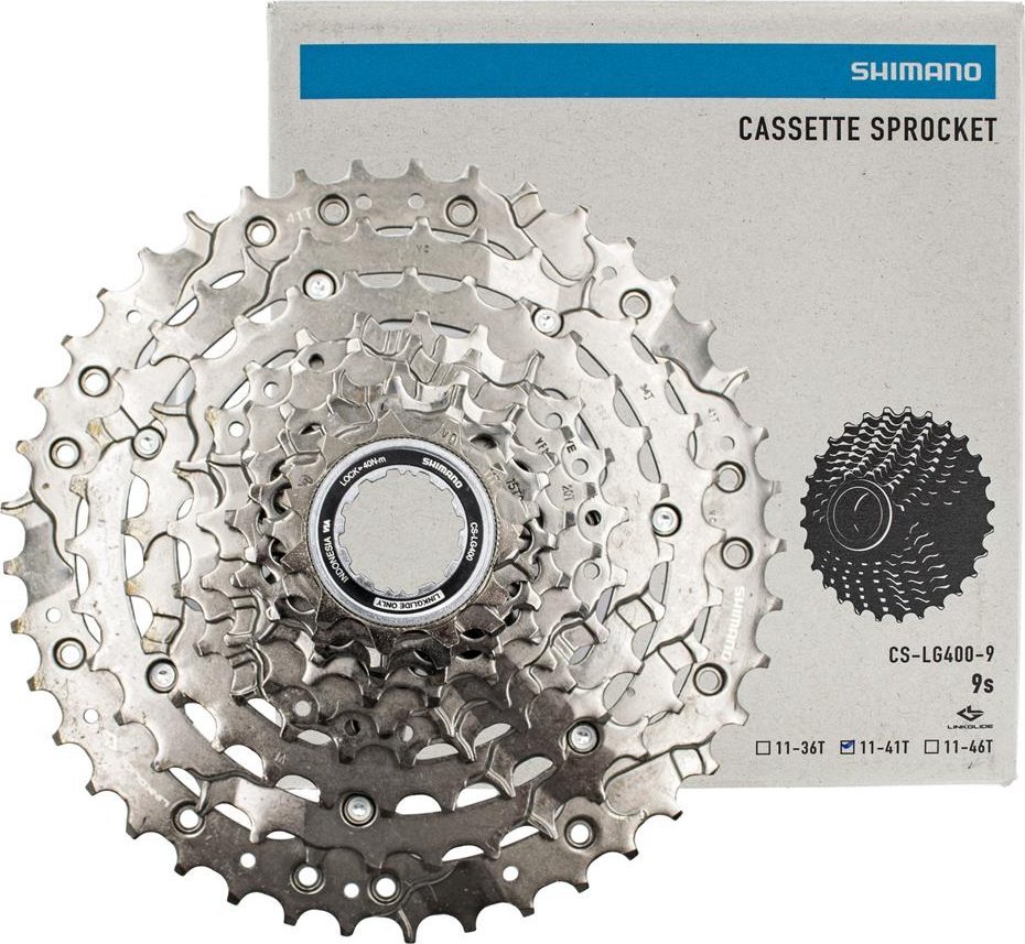 Shimano Kaseta Shimano Cues CS-LG400, 9-rz, 11-41, Linkglide, grafitowa
