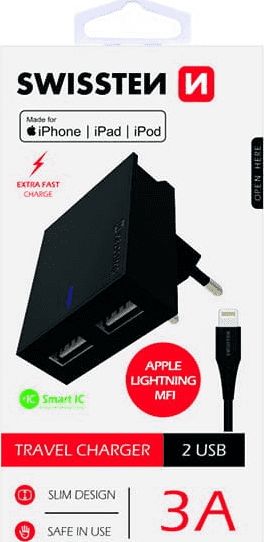 Ładowarka Swissten 2x USB-A 3 A (22046000)