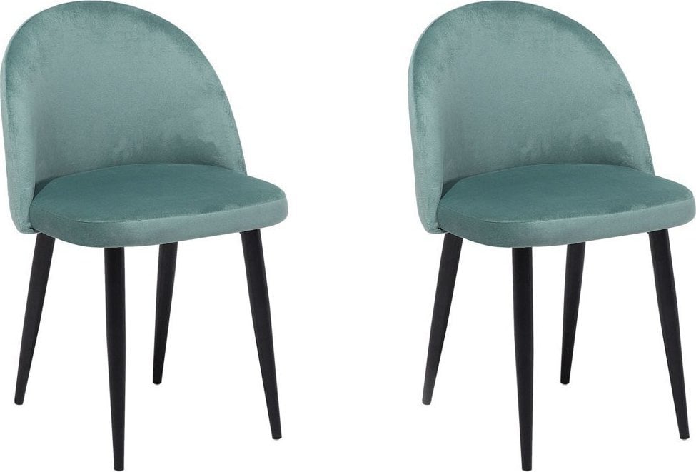 Beliani Zestaw 2 krzeseł welurowy zielony VISALIA!