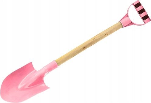 LeanToys Łopatka Do Piasku Drewniana Rączka Pastelowy Różowy 60cm