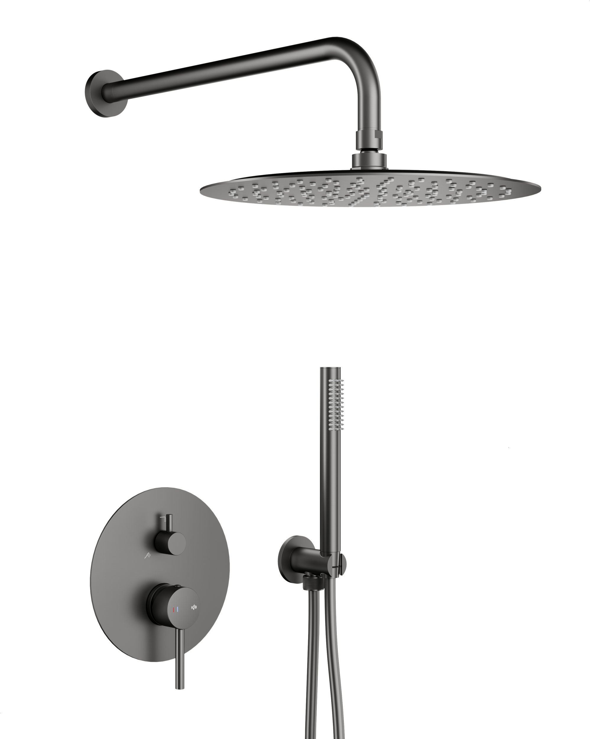 Zestaw prysznicowy KFA 5039-501-61 / MOZA / GUN METAL GREY PODTYNKOWY ZESTAW PRYSZNICOWY Z BATERIĄ 3 FUNKCYJNĄ