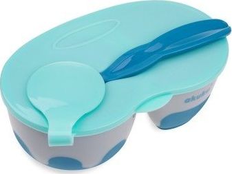 Akuku AKUKU Miseczka Dwukomorowa z Łyżeczką