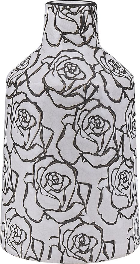 Shumee Wazon na kwiaty biały z czarnym ALINDA