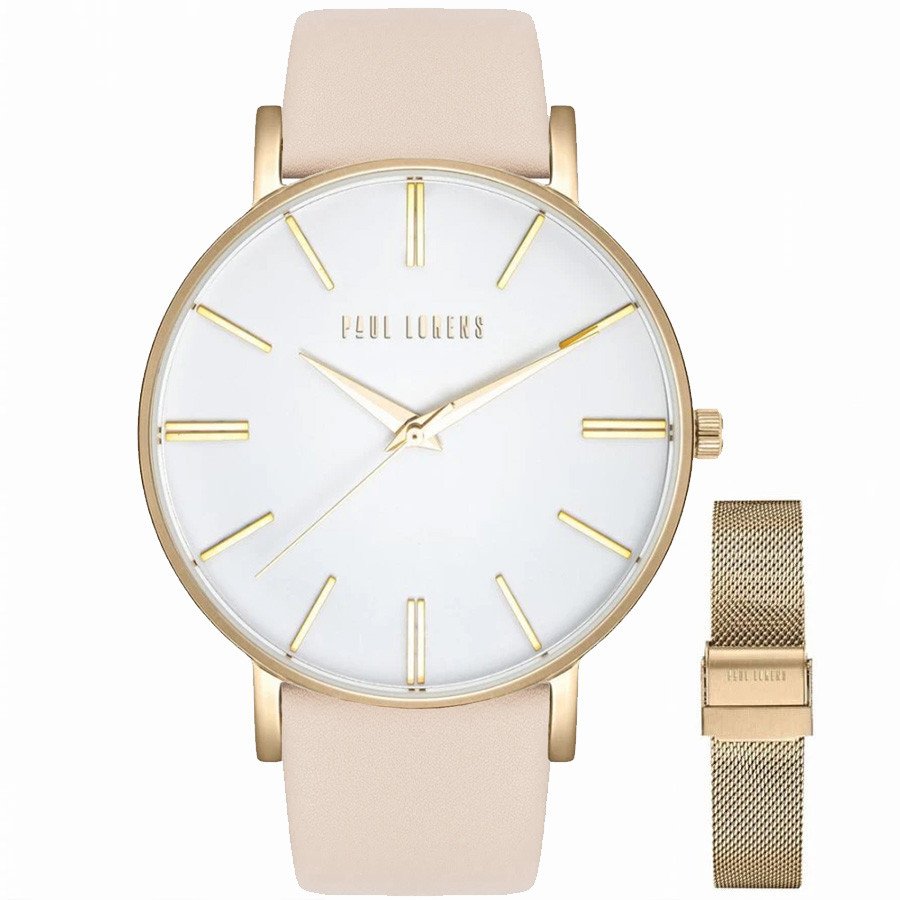 Zegarek damski Paul Lorens JULIE bt skórzany pasek beż + siatka mesh