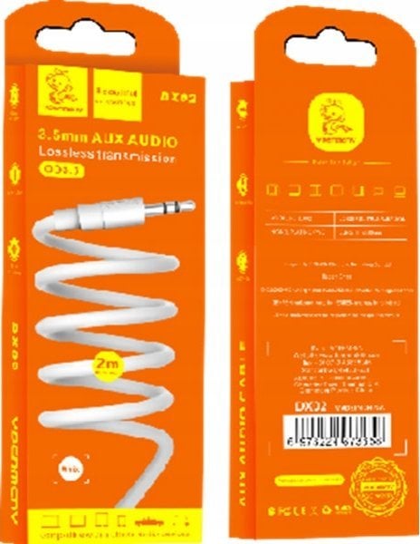 Kabel Vega KABEL STEREO DENMEN JACK DO JACK 3,5 CALA CZARNY 2M DX02>