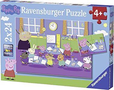 Ravensburger Puzzle dla dzieci Peppa w szkole - 2 x 24 szt.