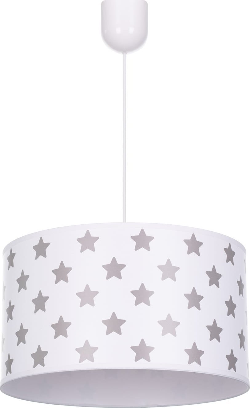 Lampa wisząca Solar Zwis drukowany szare gwiazdki na białym tle + denko