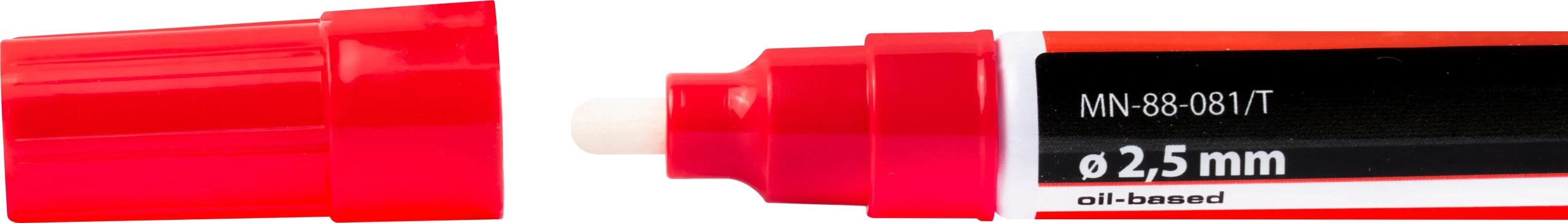 MARKER BUDOWLANY OLEJOWY CZERWONY; TUBA; KOŃCÓWKA GR. 2,5 MM; 10 ML [EXPERT]