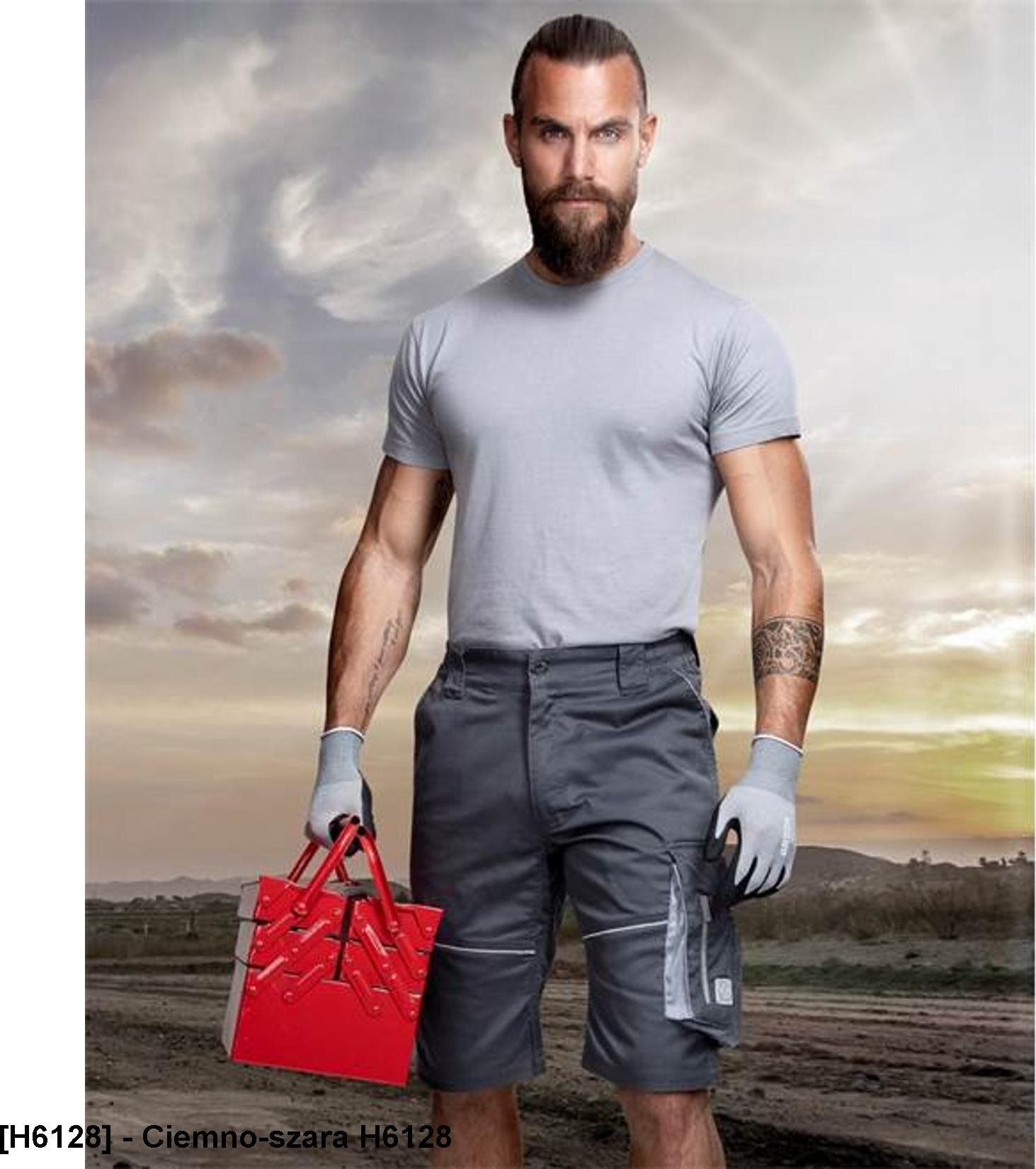 Ardon SUMMER ARDON - modne szorty, dopracowana sylwetka, odblaskowe elementy - Ciemno-szara H6128 48