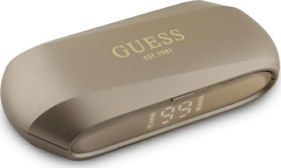 Słuchawki Guess Guess Bluetooth headphones GUTWSC2MCDSD TWS + docking station gold/gold Elongated Metalic Printed Logo