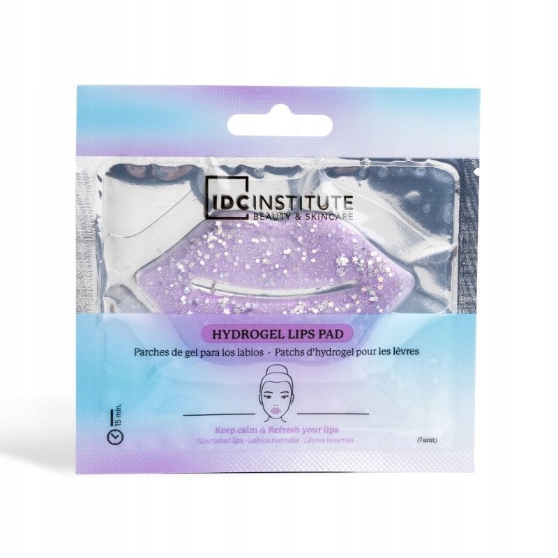 Lūpų kaukė IDC Institute Glitter Lip Pads Purple, 1 vnt.