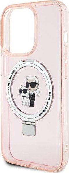 Karl Lagerfeld Karl Lagerfeld KLHMP15XHMRSKCP iPhone 15 Pro Max 6.7" różowy/pink hardcase Ring Stand Karl&Choupettte MagSafe