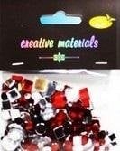 Elementy kryształkowe srebrno-czerwone 4-12mm