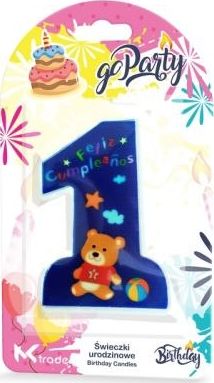 MK TRADE Świeczka urodzinowa 1 niebieska 11cm 1 szt. SF-962