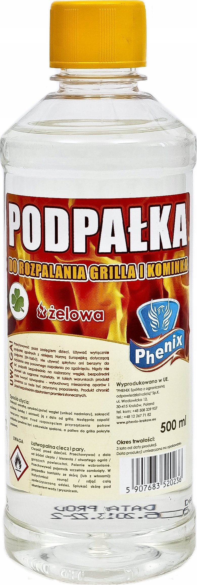 Feniks Podpałka żelowa do grilla i kominków 0,5L Phenix